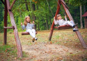 children on swing